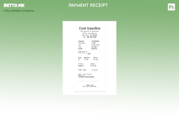 Модерен стил Шаблон за проверка на плаќање бензин за трошоци